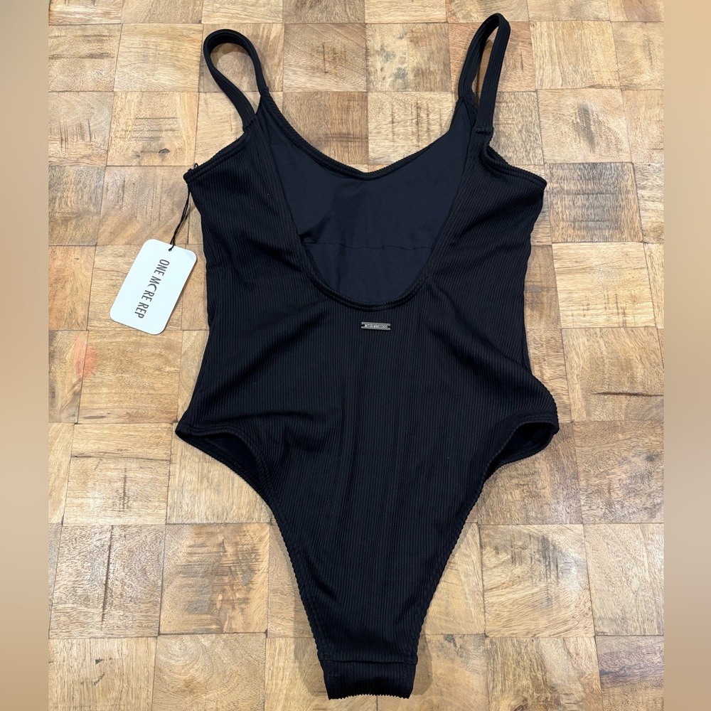 ZYIA Black Ribbed One-Piece Swimsuit - Picture 2 of 5